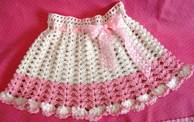 patrones de faldas a crochet para niña